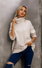 Pull à col haut crème  FS collection