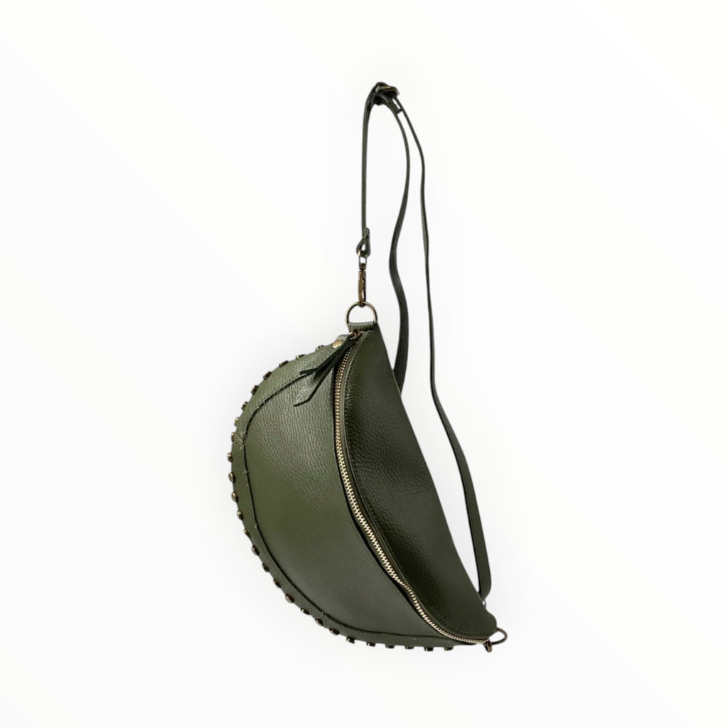 Sac Banane Cuir Grainé Clouté LOUISA LEE - Sacs - LOUISA LEE