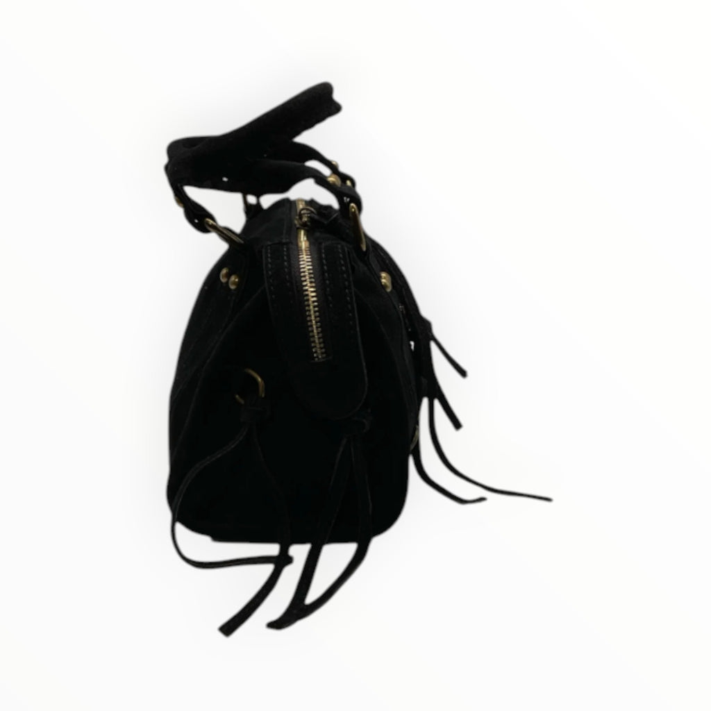 Sac Cuir Suédé Clouté Franges Capucine S LOUISA LEE - Sacs - LOUISA LEE