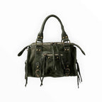 Sac Cuir Suédé Clouté Franges Capucine S LOUISA LEE