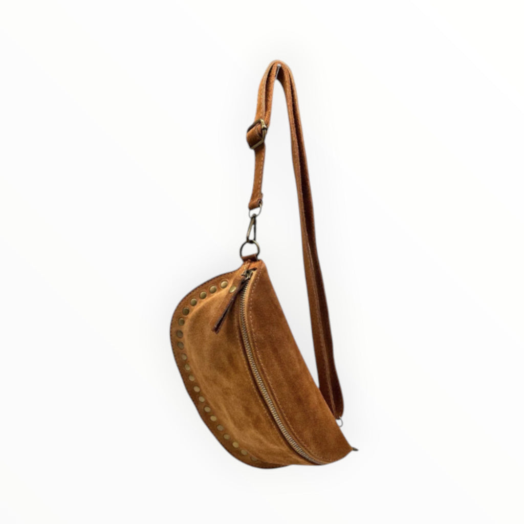 Sac Banane Cuir Suède Clouté Dion  LOUISA LEE