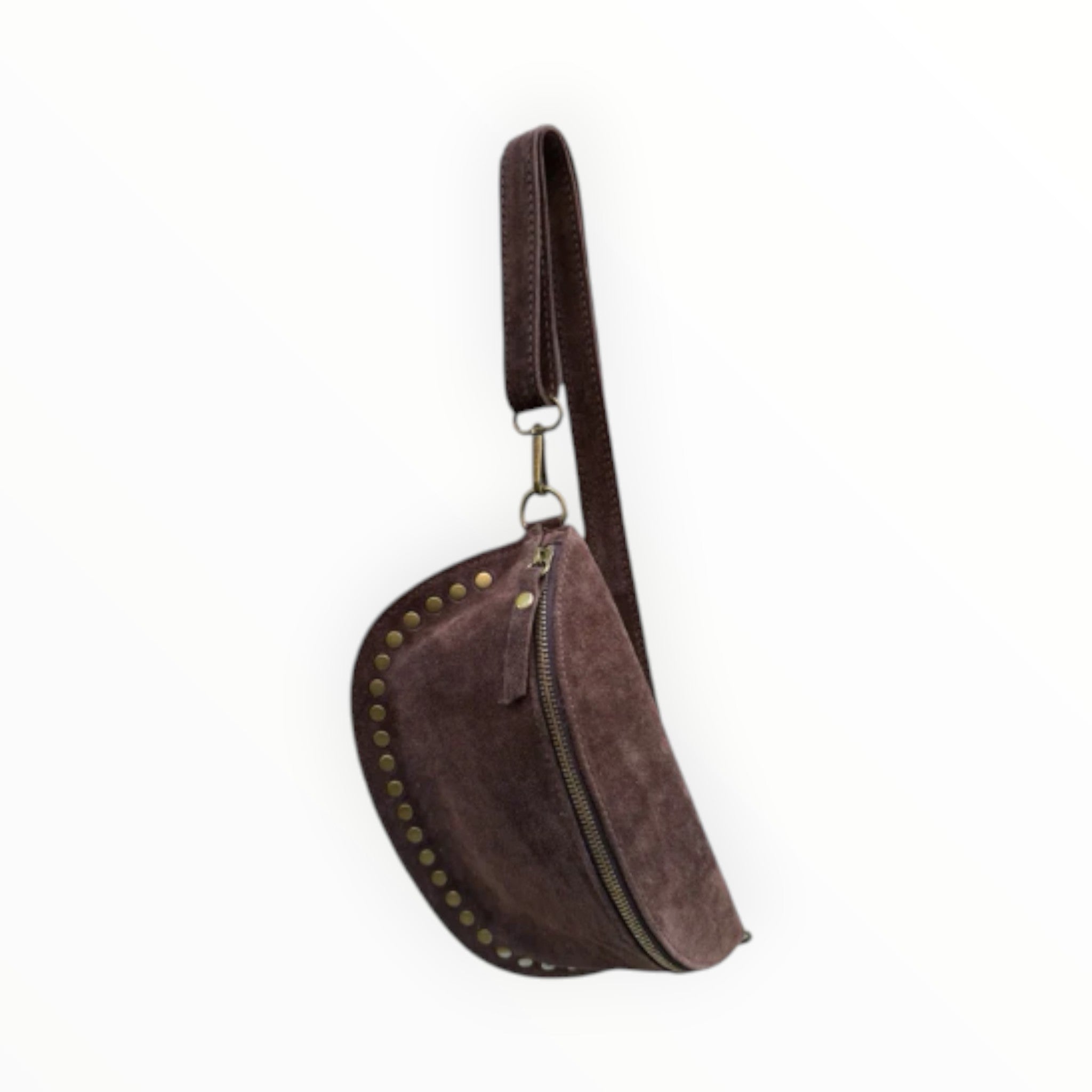 Sac Banane Cuir Suède Clouté Dion LOUISA LEE - Sacs - LOUISA LEE