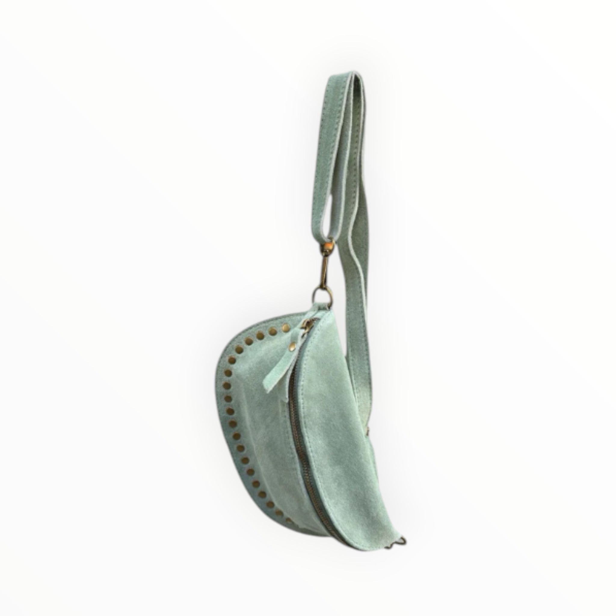 Sac Banane Cuir Suède Clouté Dion LOUISA LEE - Sacs - LOUISA LEE