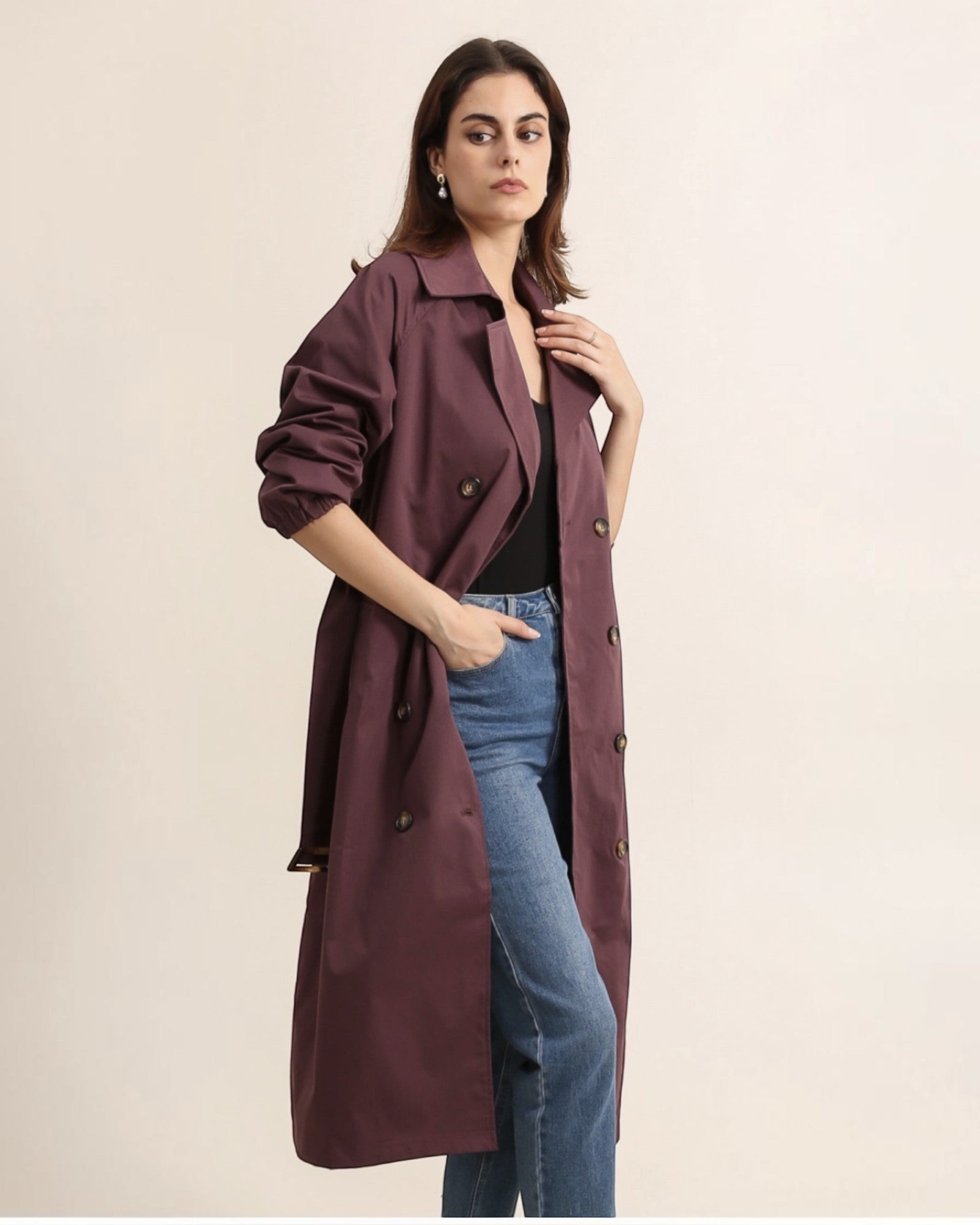 Trench long avec ceinture Attrait Paris