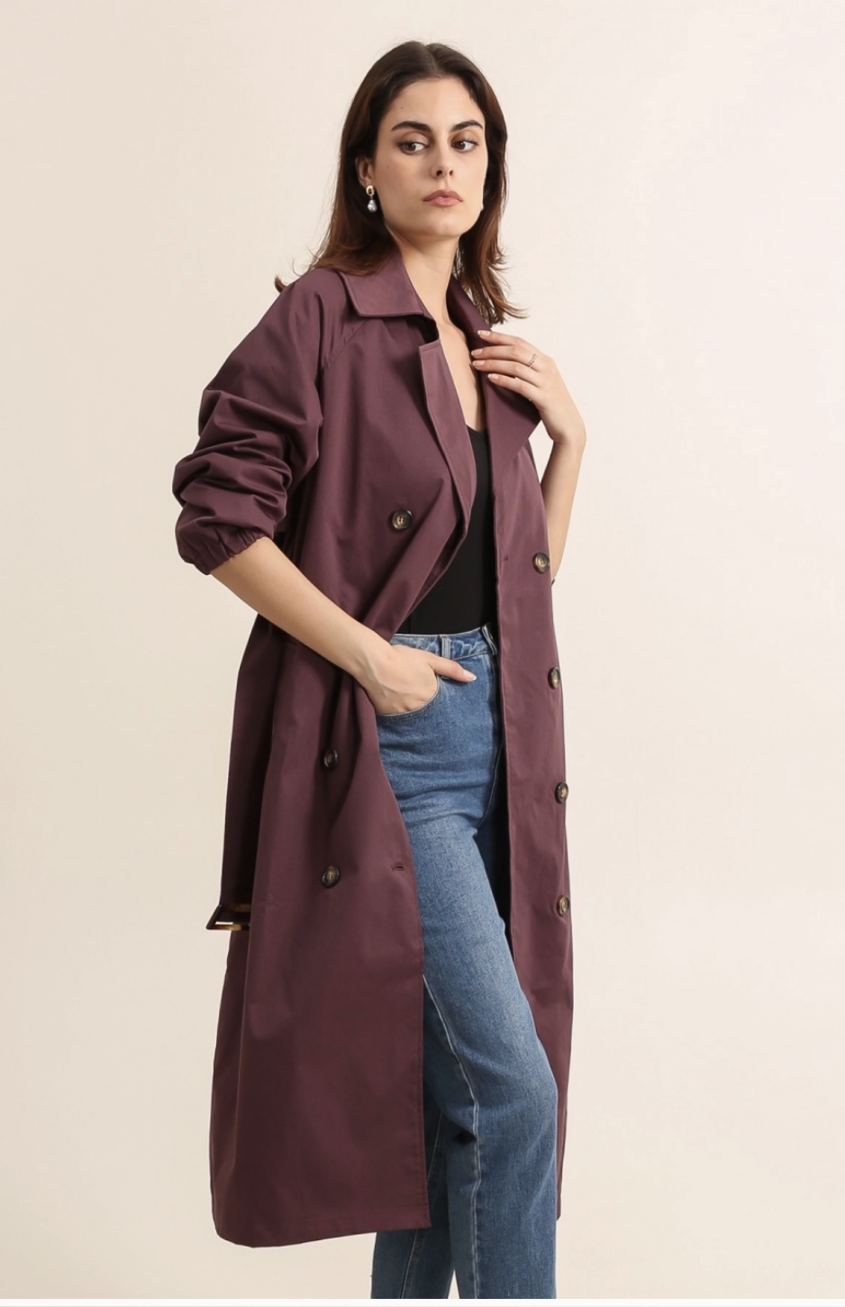 Trench long avec ceinture Attrait Paris