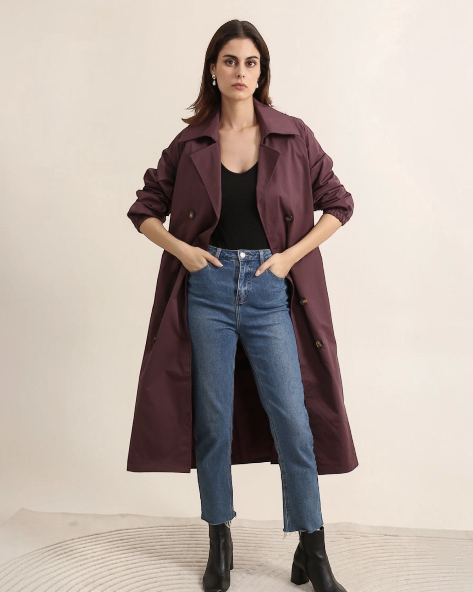 Trench long avec ceinture Attrait Paris