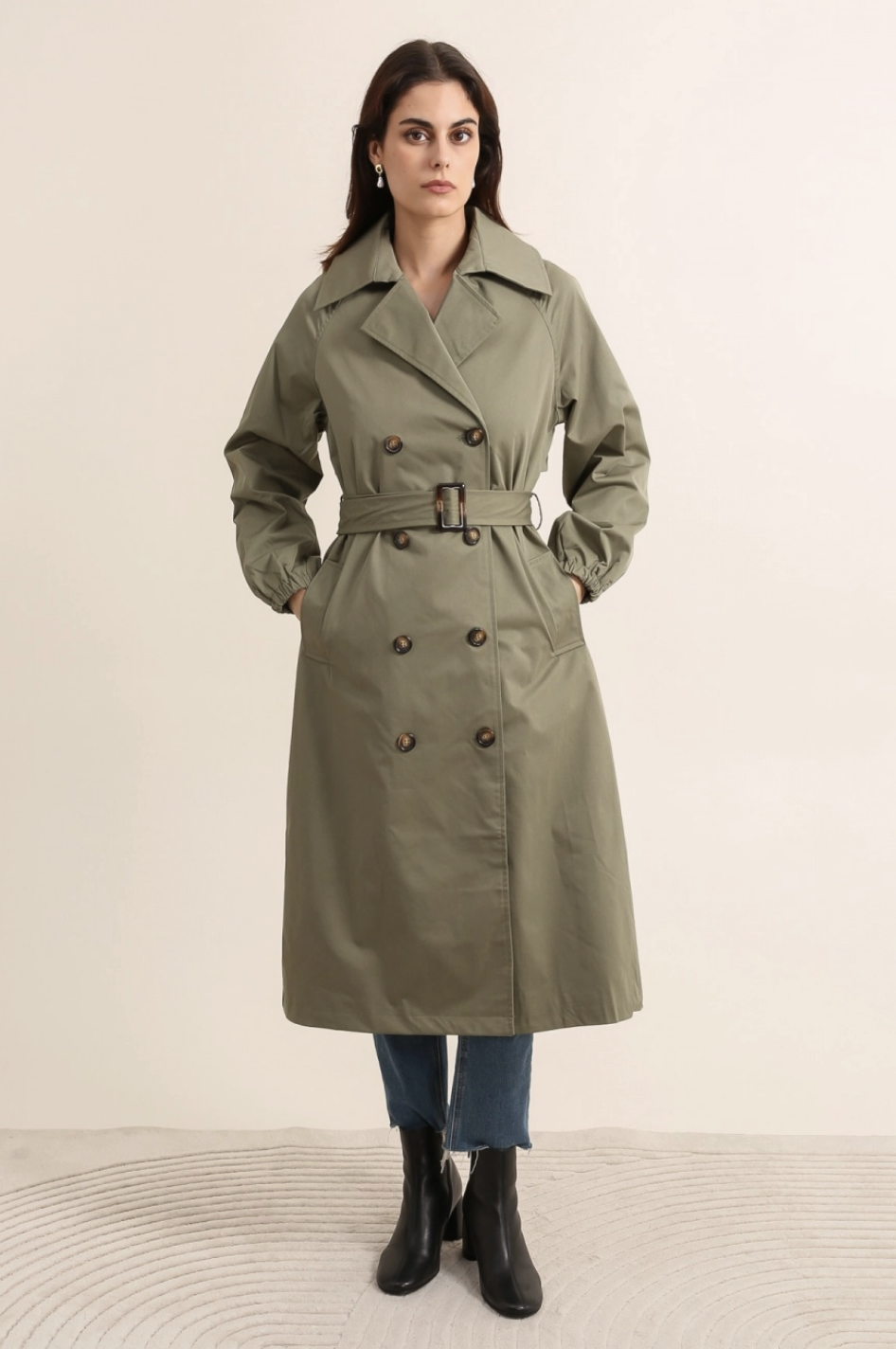 Trench long avec ceinture Attrait Paris