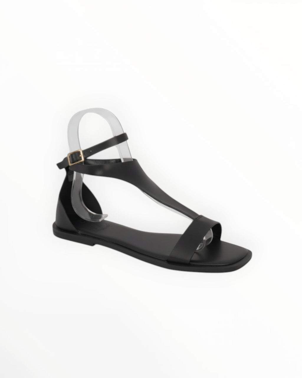 Sandale Plate Bout Carré Bride Boucle Cheville Simili Cuir – Cink-Me - Chaussure Femme - Cink-Me