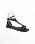 Sandale Plate Bout Carré Bride Boucle Cheville Simili Cuir – Cink-Me - Chaussure Femme - Cink-Me