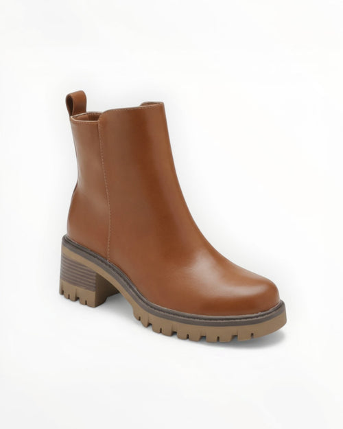 Bottine Talon Bloc Semelle Épaisse Simili-Cuir – Joia Paris