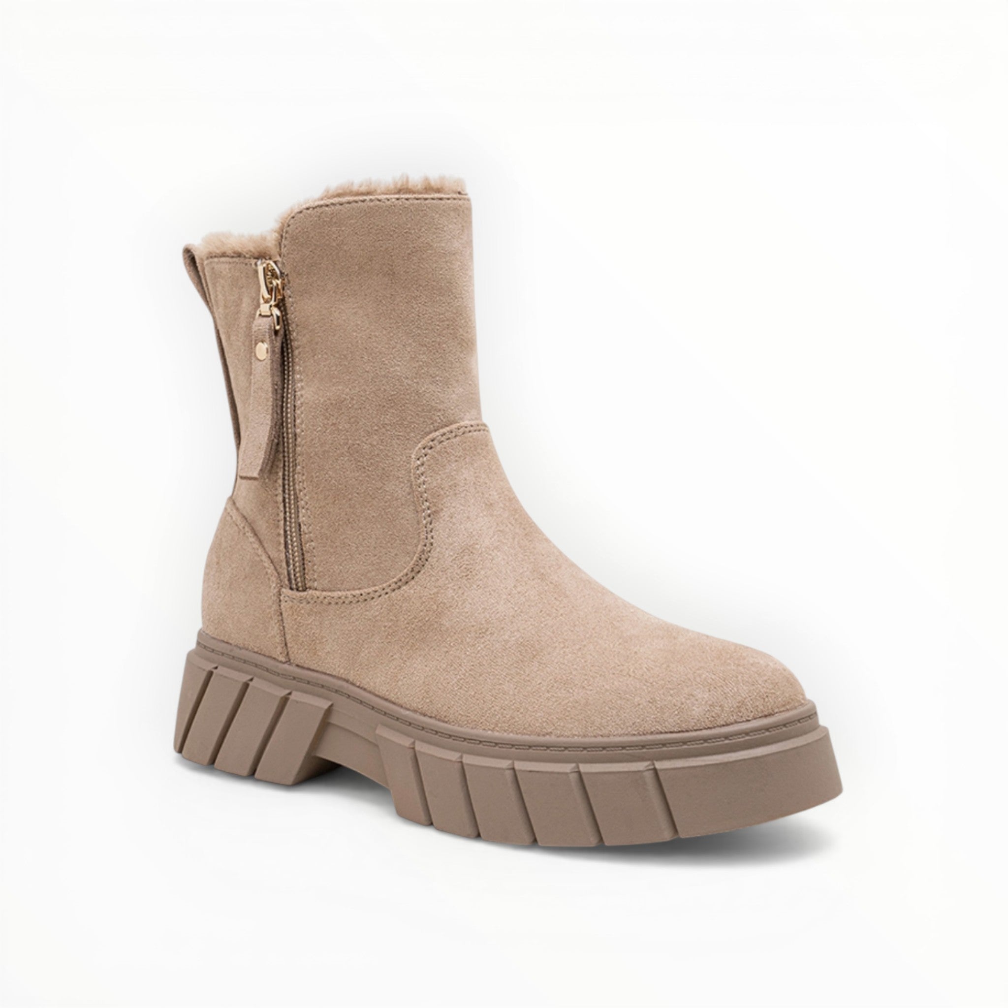 Bottines Fourrées Mi-Hautes Suédine – LADY GLORY - Chaussure Femme - LADY GLORY