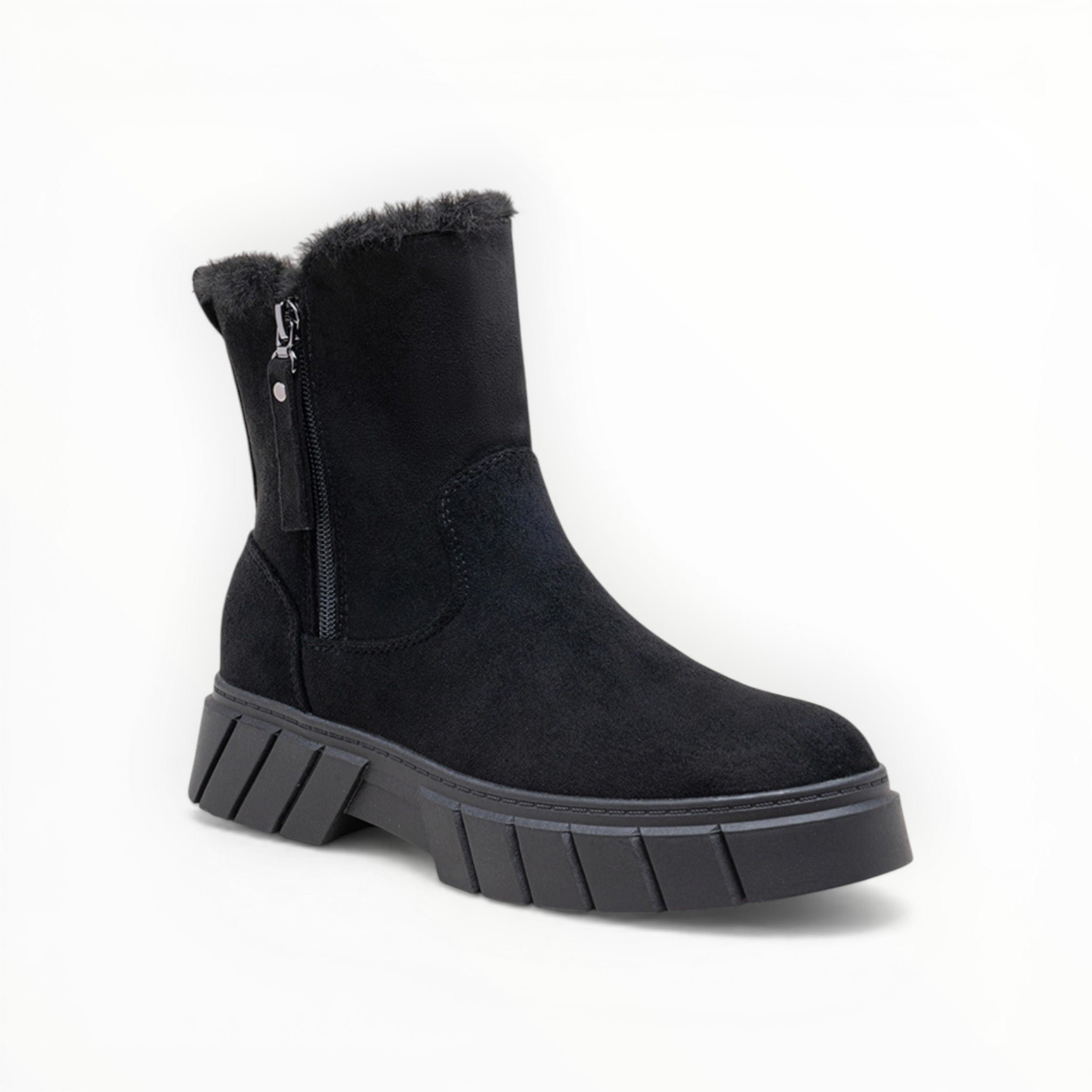 Bottines Fourrées Mi-Hautes Suédine – LADY GLORY - Chaussure Femme - LADY GLORY