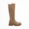 Bottes Hautes Plateforme Crantée PU Aspect Cuir Zip Latéral – LADY GLORY - Chaussure Femme - lady glory