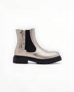 Bottines Métallisées Plateforme Frange Décorative Zip Latéral – LADY GLORY