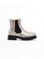 Bottines Métallisées Plateforme Frange Décorative Zip Latéral – LADY GLORY - Chaussure Femme - LADY GLORY