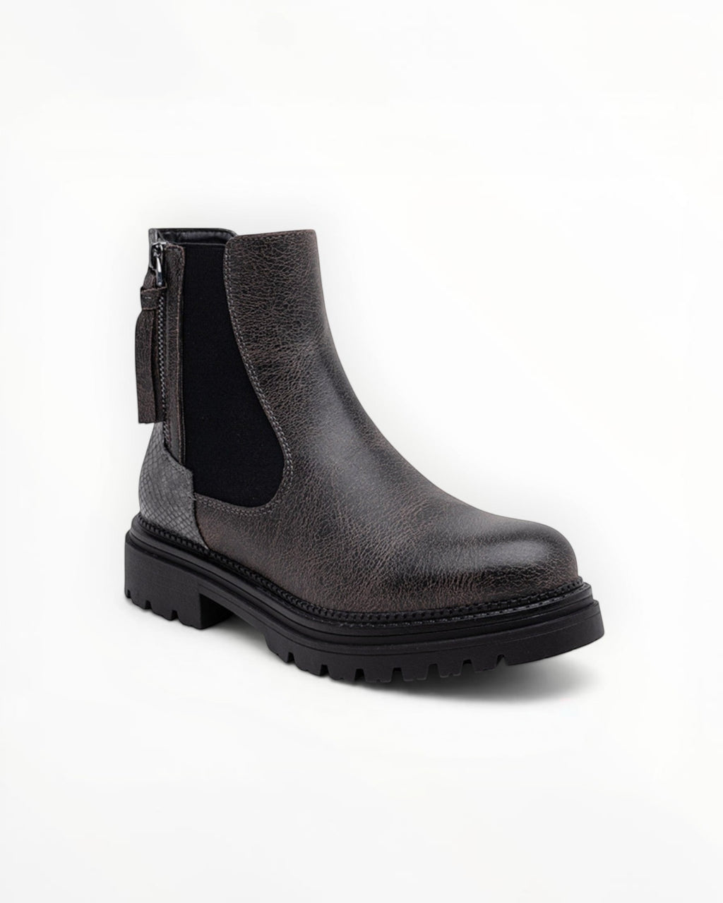 Bottines Métallisées Plateforme Frange Décorative Zip Latéral – LADY GLORY