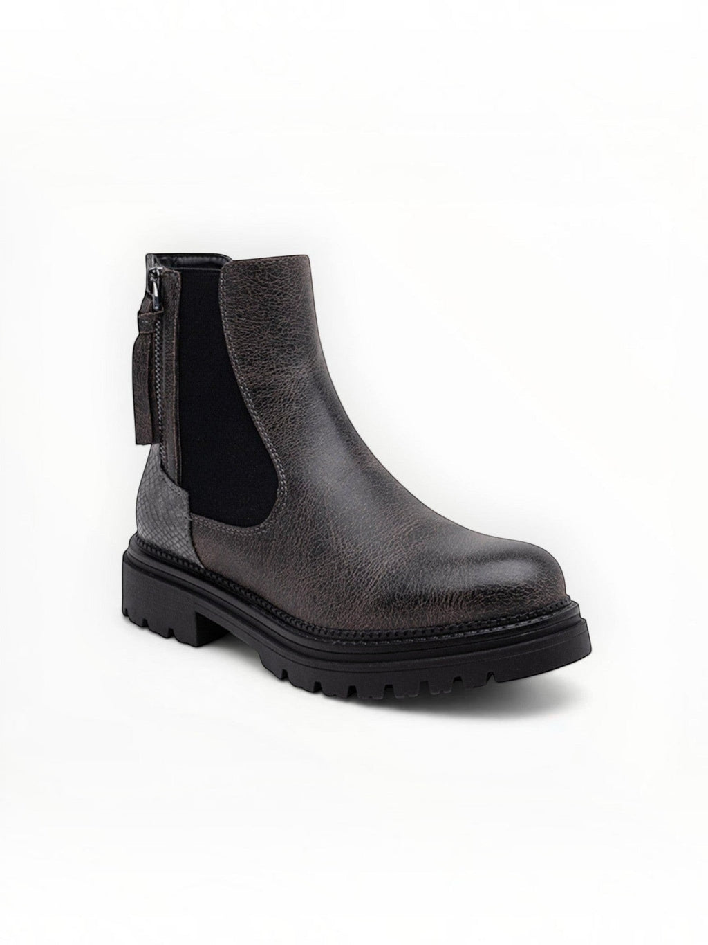 Bottines Métallisées Plateforme Frange Décorative Zip Latéral – LADY GLORY - Chaussure Femme - LADY GLORY