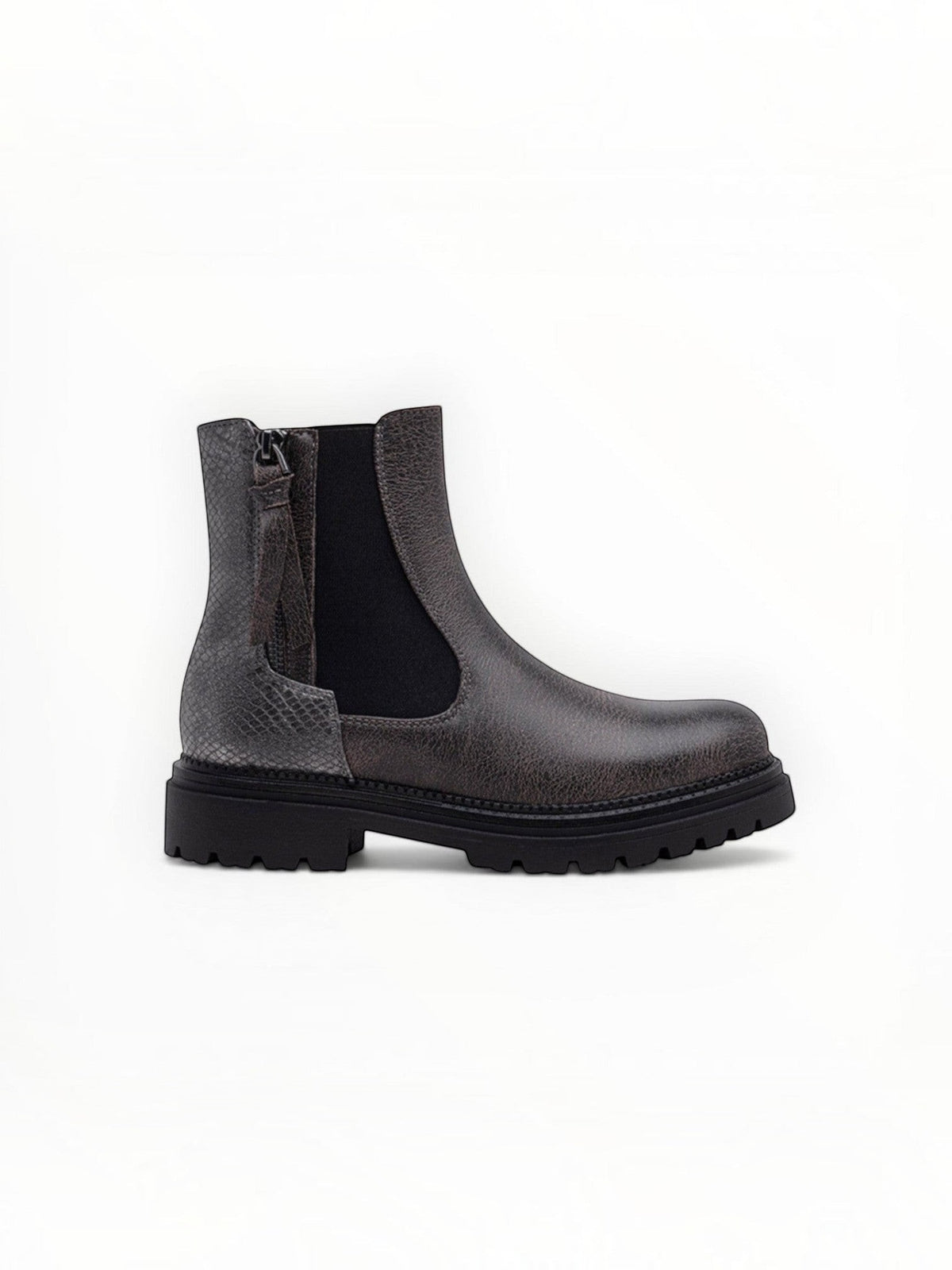 Bottines Métallisées Plateforme Frange Décorative Zip Latéral – LADY GLORY - Chaussure Femme - LADY GLORY