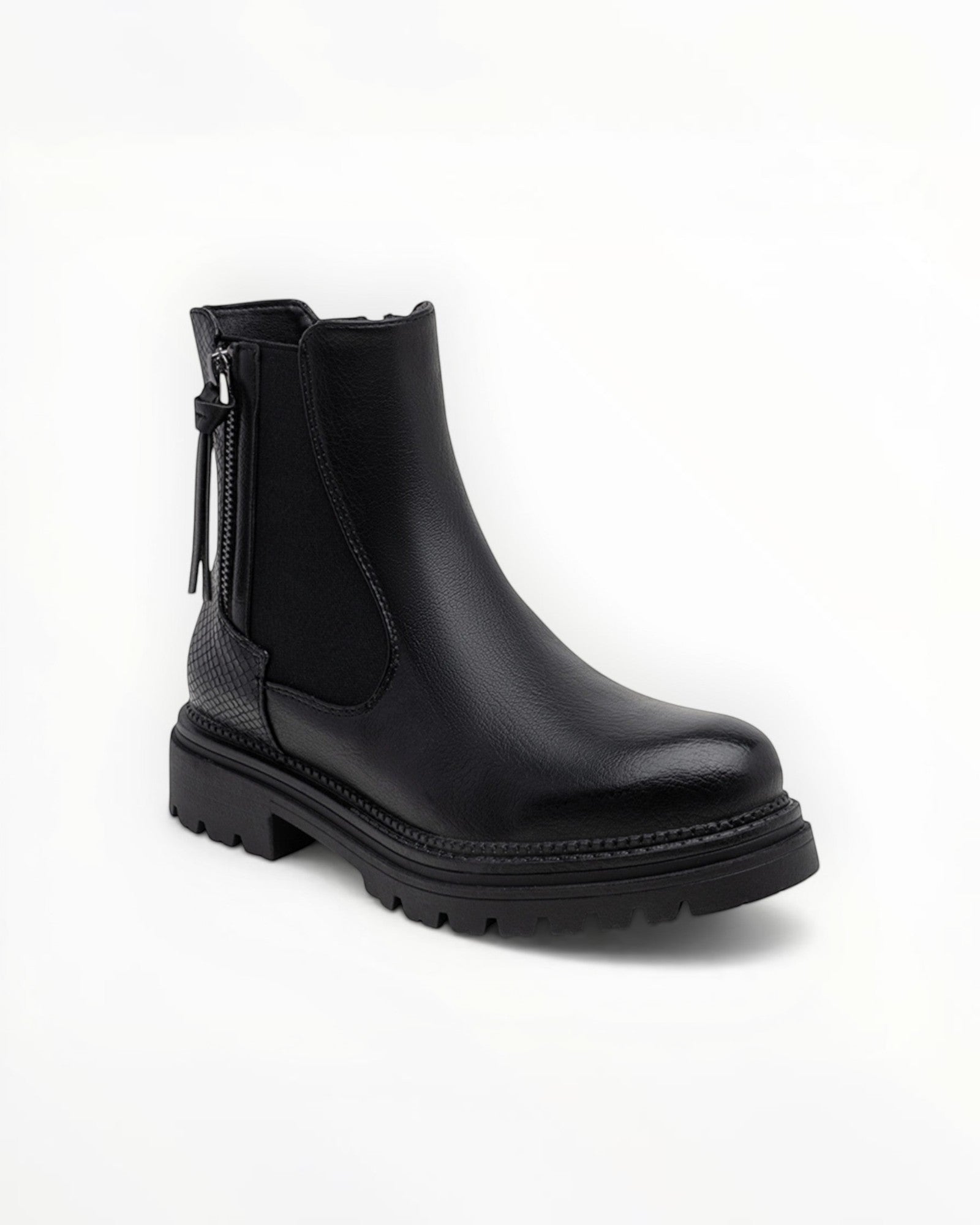 Bottines Métallisées Plateforme Frange Décorative Zip Latéral – LADY GLORY