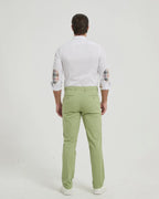 Pantalon Chino Stretch Vert Sauge – YVES ET ENZO - Pantalon Homme - YVES ET ENZO