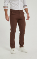 Pantalon Chino Stretch Marron – YVES ET ENZO