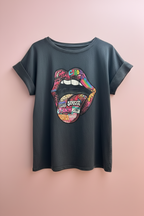 T-shirt Délavé Imprimé - Loriane - T-Shirts - LORIANE