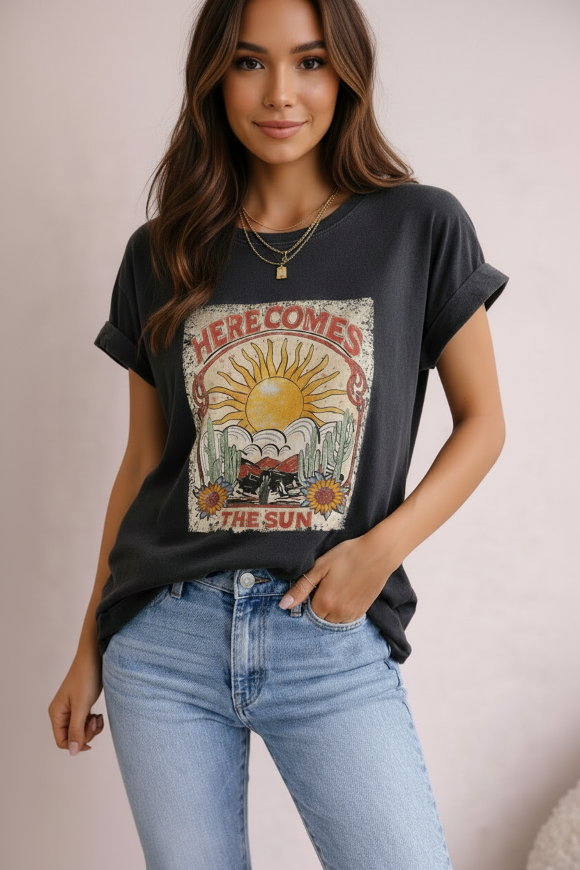 T-shirt Délavé Imprimé - Loriane