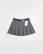 Jupe Courte Plissée Ceinture Fermeture Latérale – LORIANE