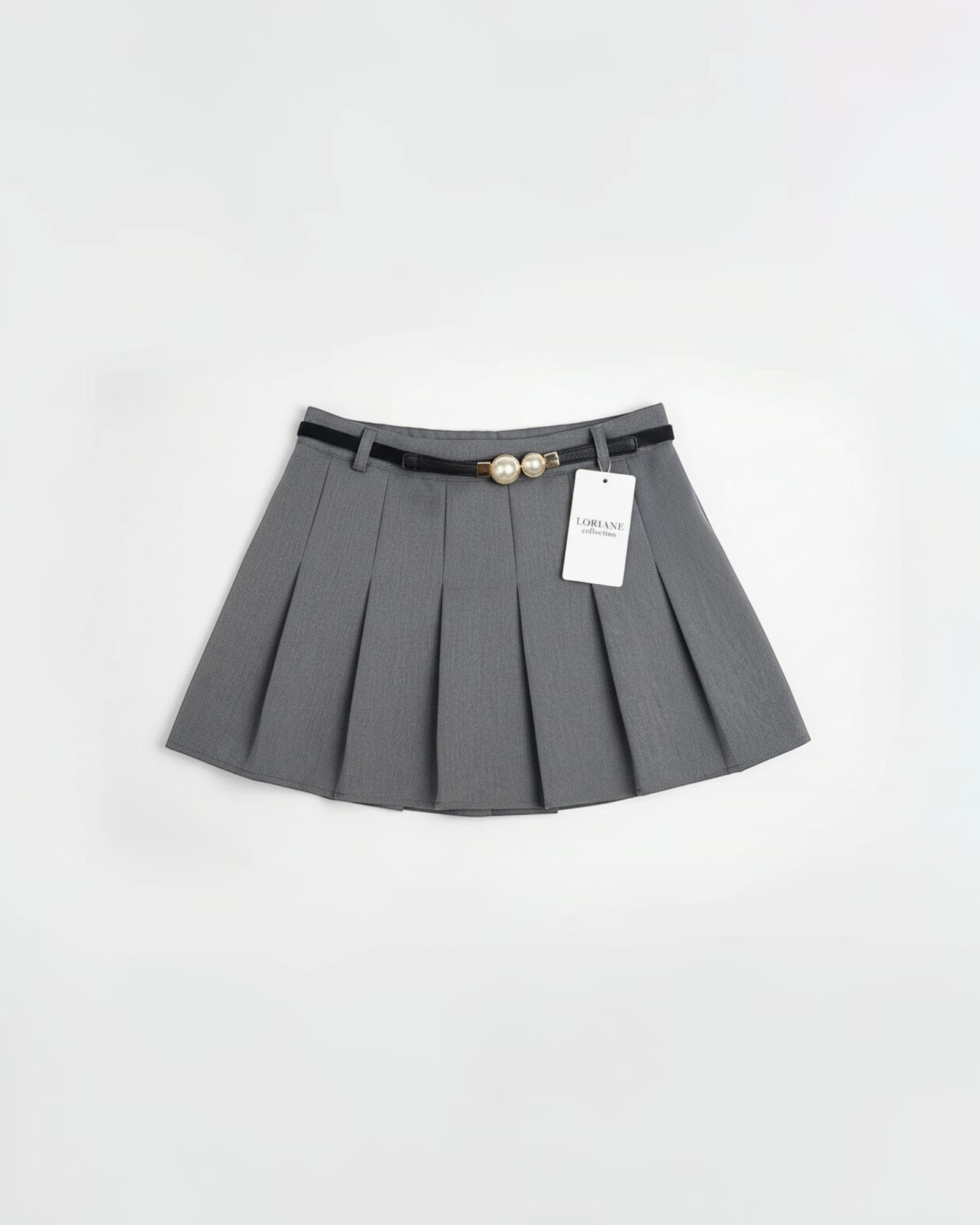 Jupe Courte Plissée Ceinture Fermeture Latérale – LORIANE