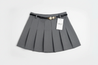 Jupe Courte Plissée Ceinture Fermeture Latérale – LORIANE