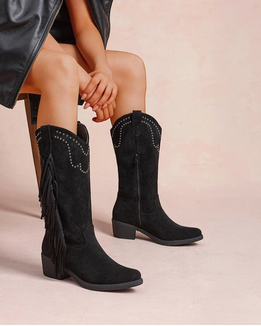 Bottines Frangées Esprit Bohème Clous Métalliques – LADY GLORY