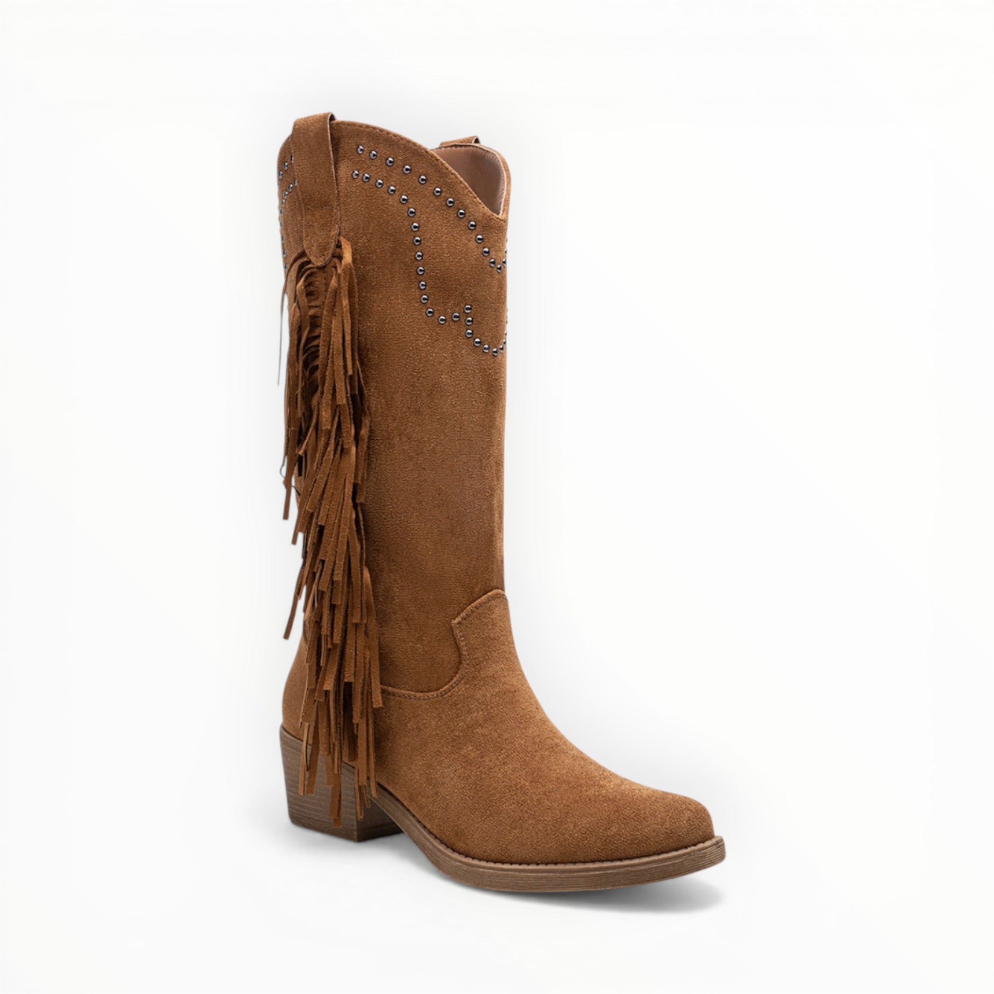 Bottines Frangées Esprit Bohème Clous Métalliques – LADY GLORY - Chaussure Femme - LADY GLORY