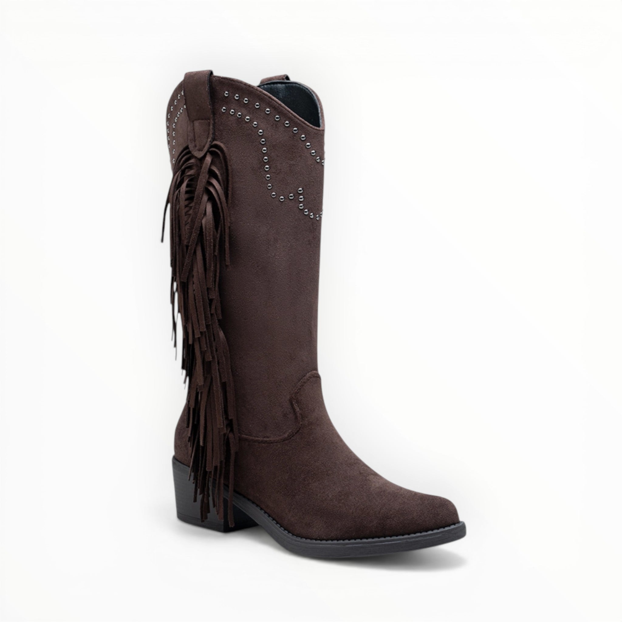 Bottines Frangées Esprit Bohème Clous Métalliques – LADY GLORY - Chaussure Femme - LADY GLORY