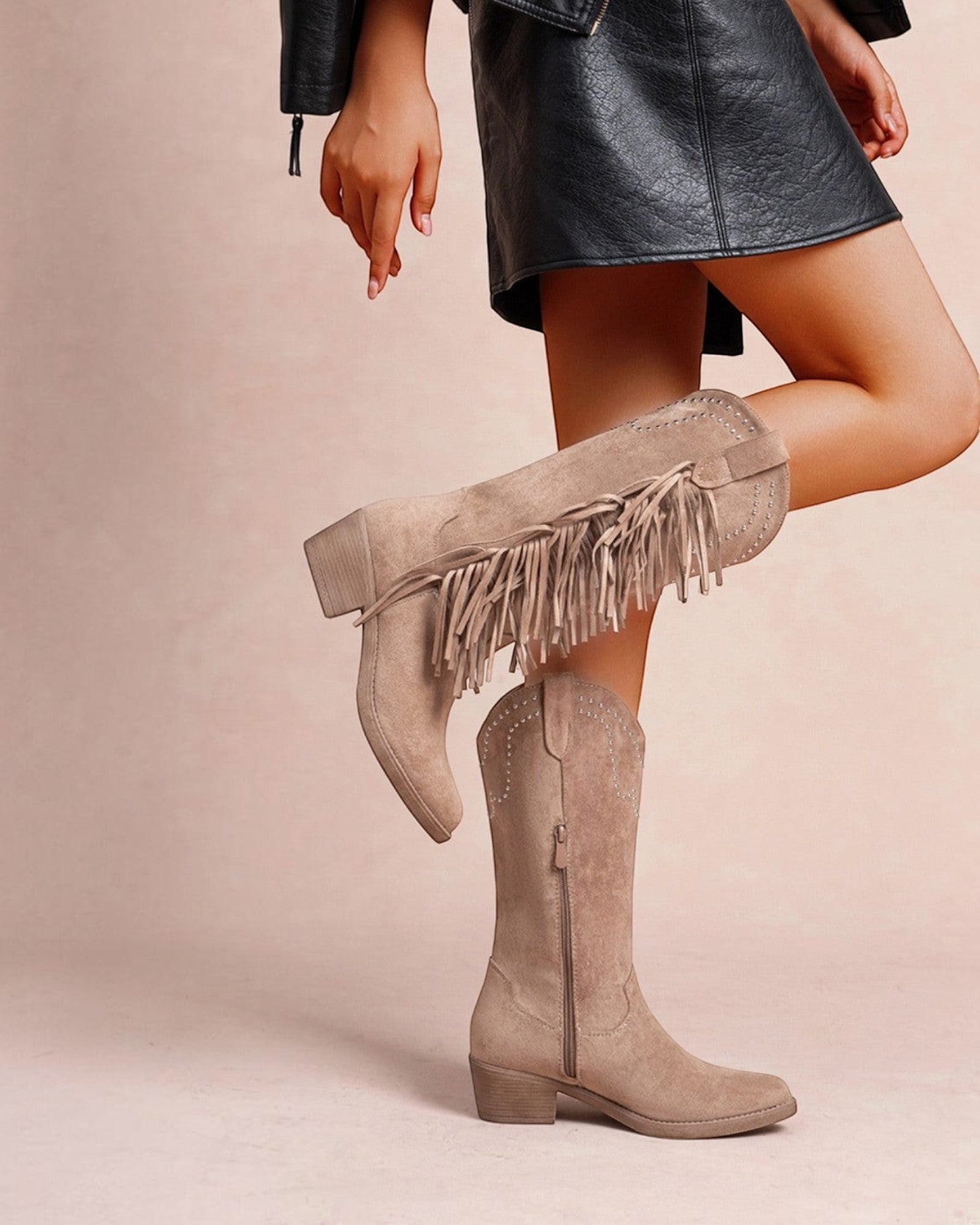 Bottines Frangées Esprit Bohème Clous Métalliques – LADY GLORY