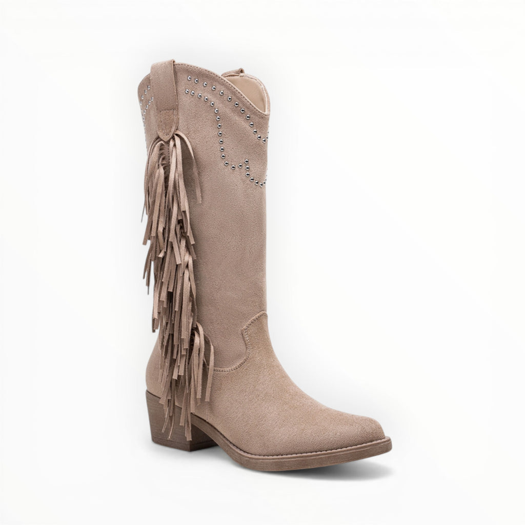 Bottines Frangées Esprit Bohème Clous Métalliques – LADY GLORY - Chaussure Femme - LADY GLORY