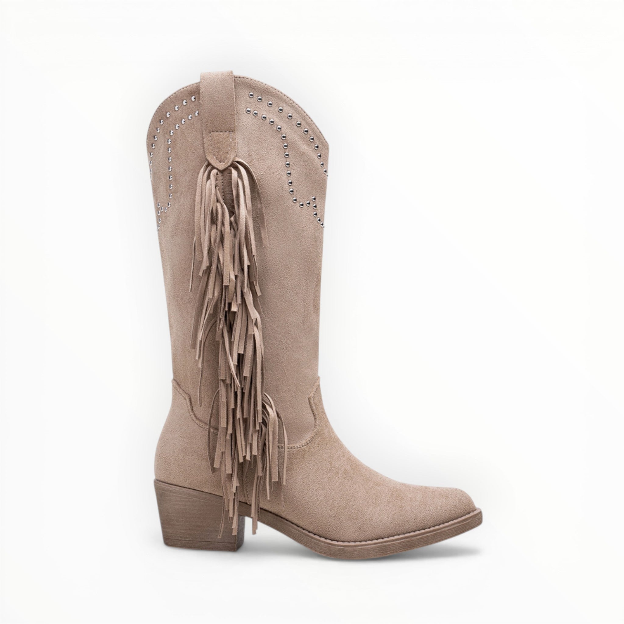 Bottines Frangées Esprit Bohème Clous Métalliques – LADY GLORY - Chaussure Femme - LADY GLORY