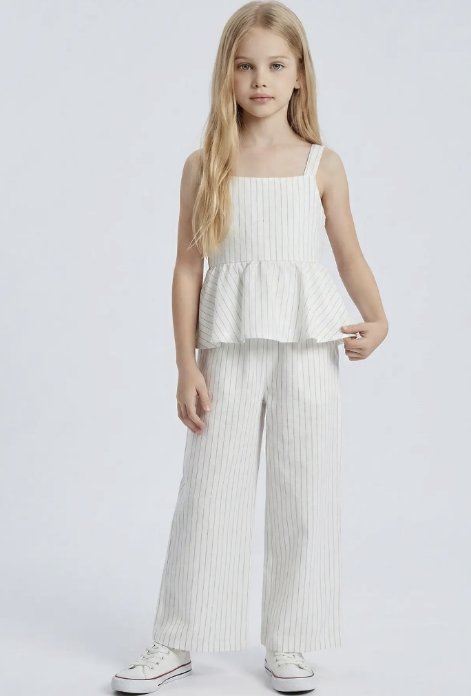Ensemble Coton Rayures Fille - MINI MIGNON PARIS