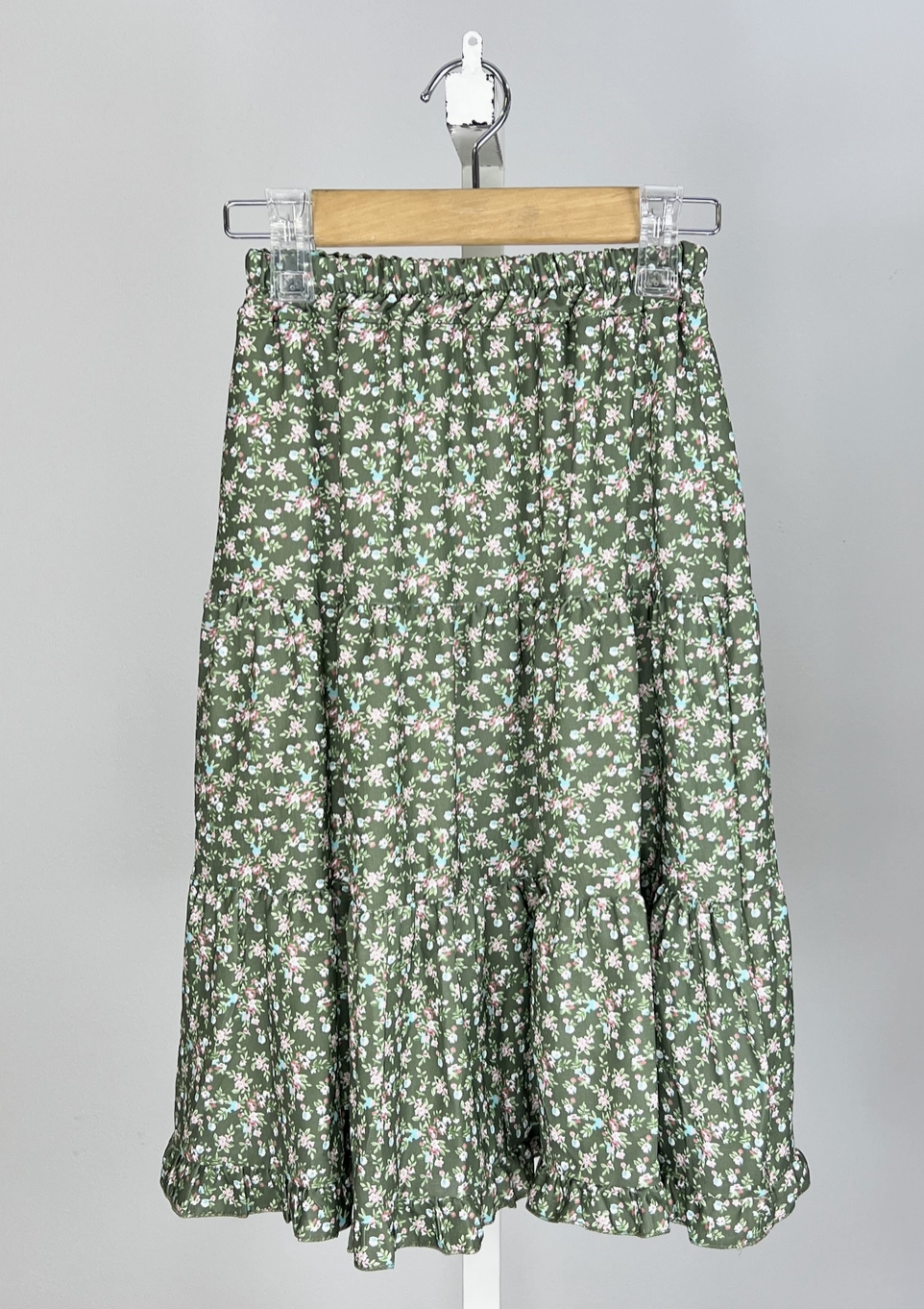 Jupe Fleurie Longue Volants Fille - MINI MIGNON PARIS