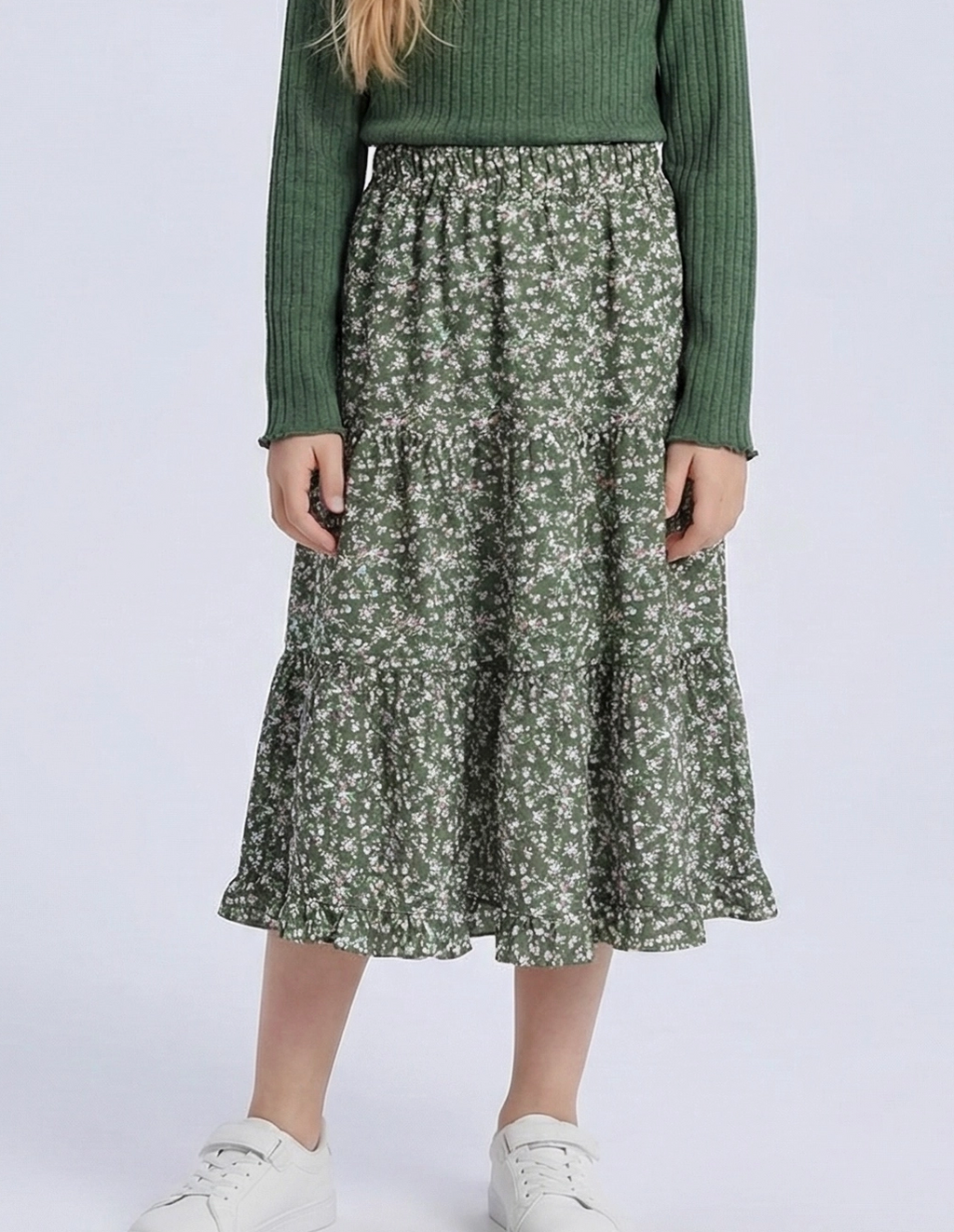 Jupe Fleurie Longue Volants Fille - MINI MIGNON PARIS - Enfants - MINI MIGNON PARIS