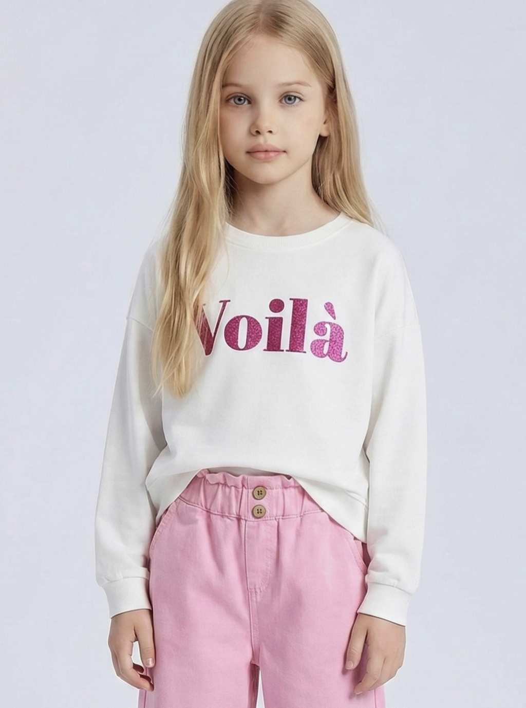 Sweat Coton Logo Pailleté Fille - MINI MIGNON PARIS