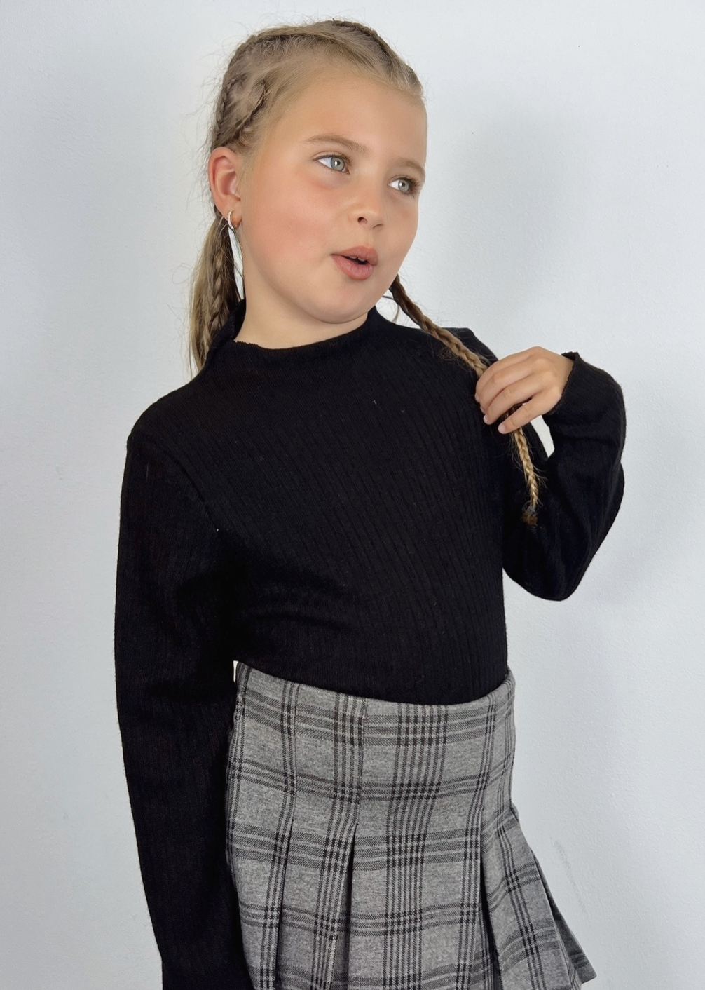 Pull Col Montant Maille Côtelée Fille - MINI MIGNON PARIS - Enfants - MINI MIGNON PARIS