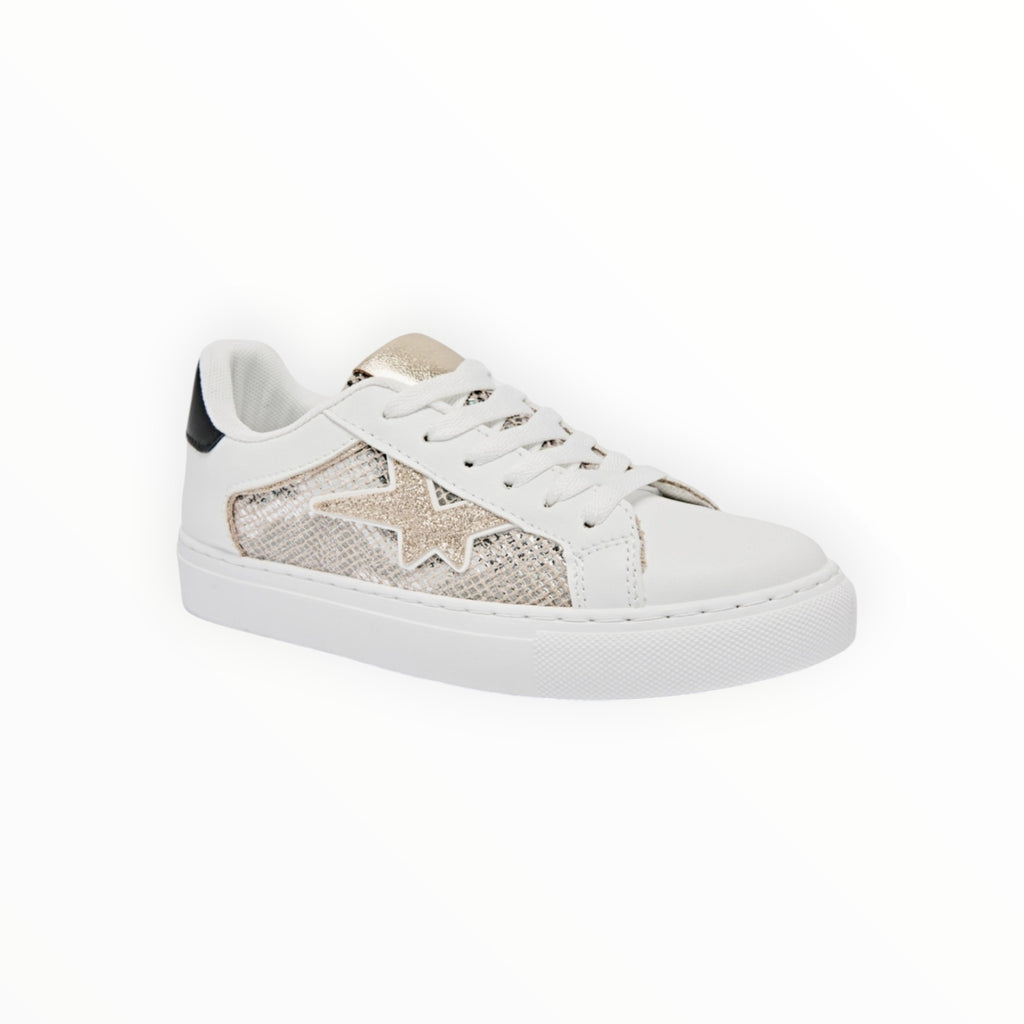 Basket Basse Lacets Étoile Texturée Cuir Synthétique Textile – ERYNN - Chaussure Femme - ERYNN