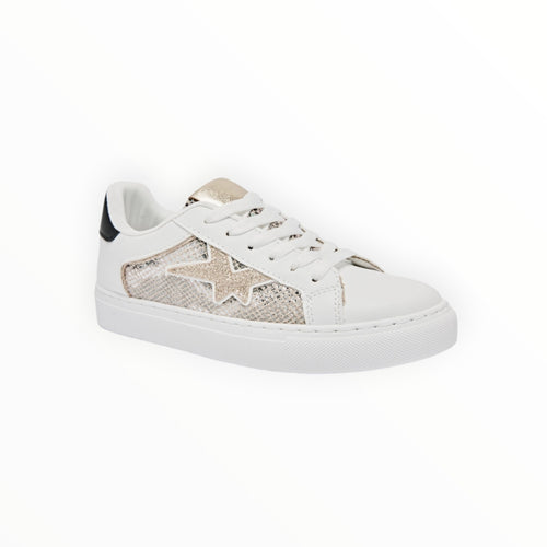 Basket Basse Lacets Étoile Texturée Cuir Synthétique Textile – ERYNN - Chaussure Femme - ERYNN