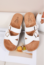 Mules Semelle Effet Liège Brides Croisées Boucle – BELLICY CINK ME