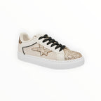 Basket Basse Lacets Étoile Texturée Cuir Synthétique Textile – ERYNN - Chaussure Femme - ERYNN