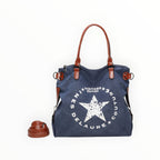 Cabas Toile Motif Étoile Poche Dos _Marque Inès Delaure - Sacs - INES DELAURE