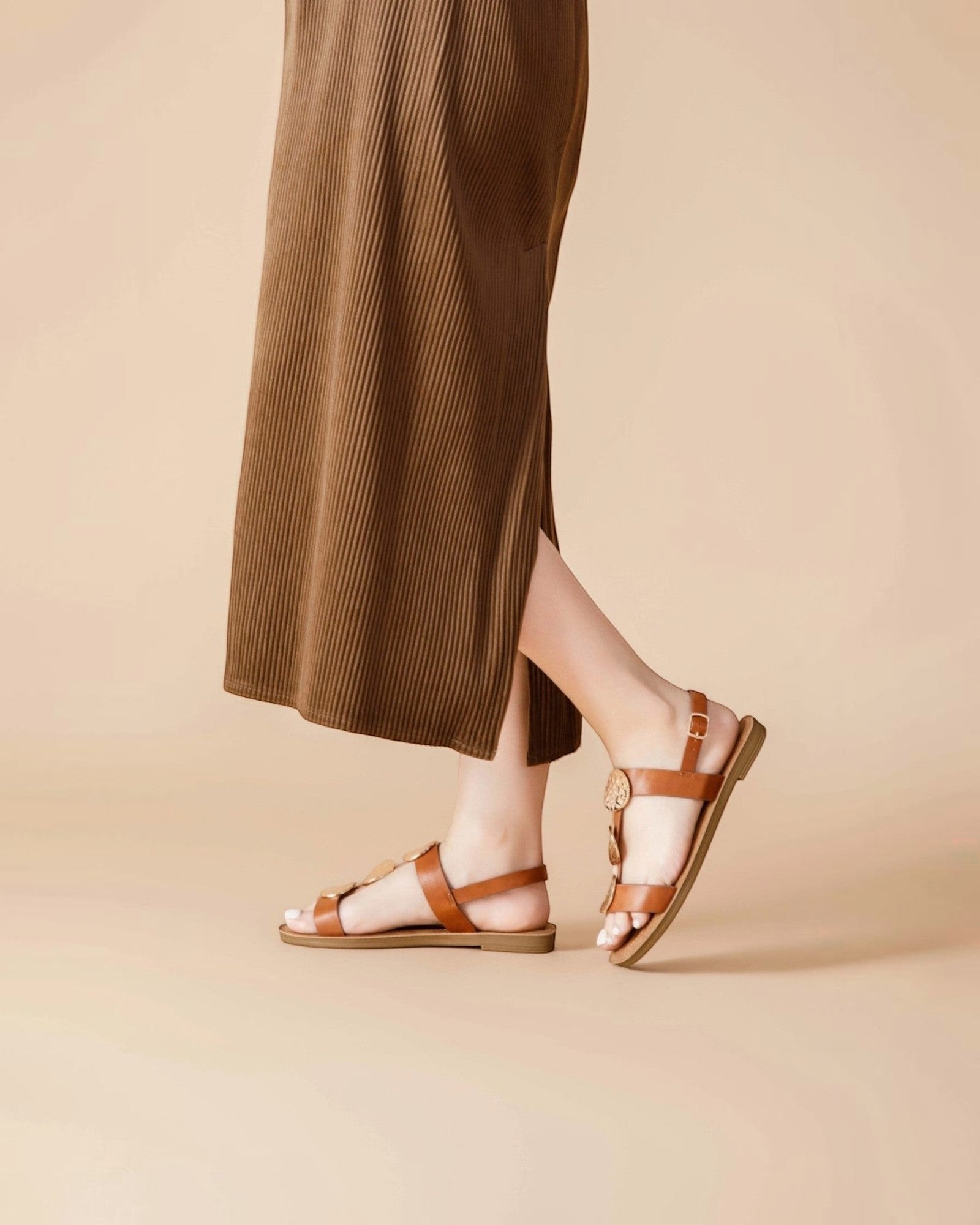 Sandales Nu-Pieds Empiècements Métal Boucle – LADY GLORY
