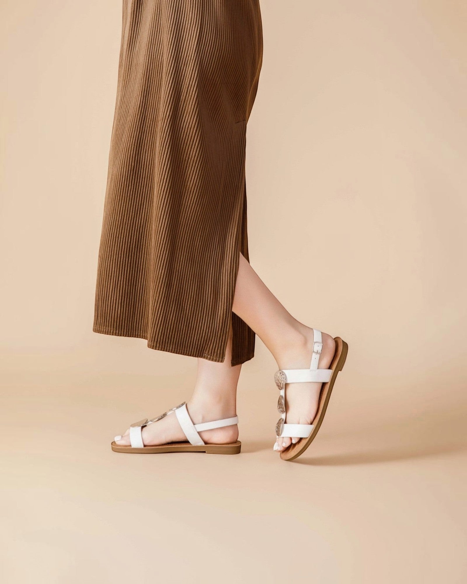 Sandales Nu-Pieds Empiècements Métal Boucle – LADY GLORY