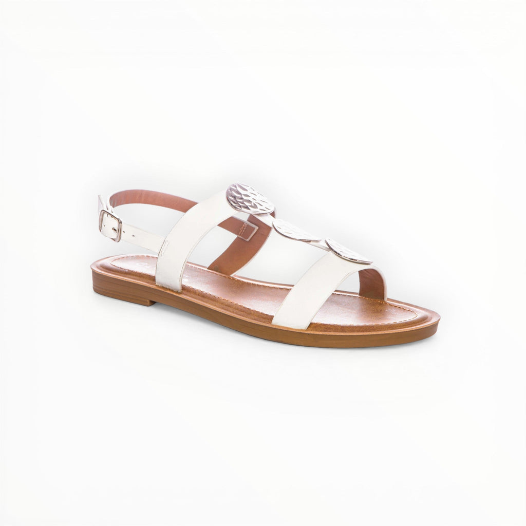 Sandales Nu-Pieds Empiècements Métal Boucle – LADY GLORY