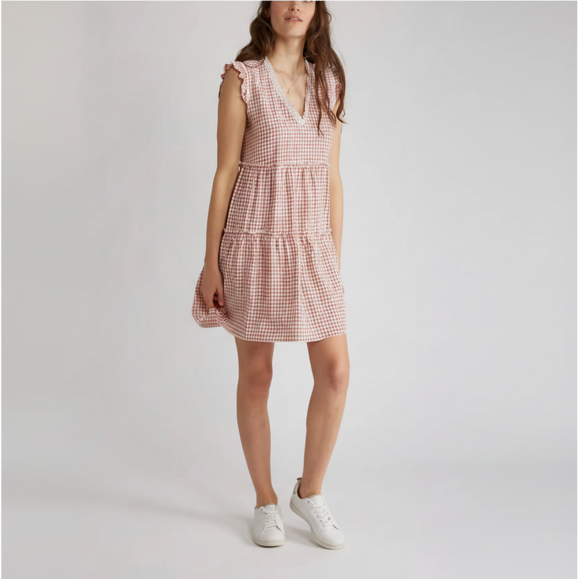 Robe Courte Imprimé Vichy OLIVE – ANDY & LUCY - Robes Femme - Andy & Lucy
